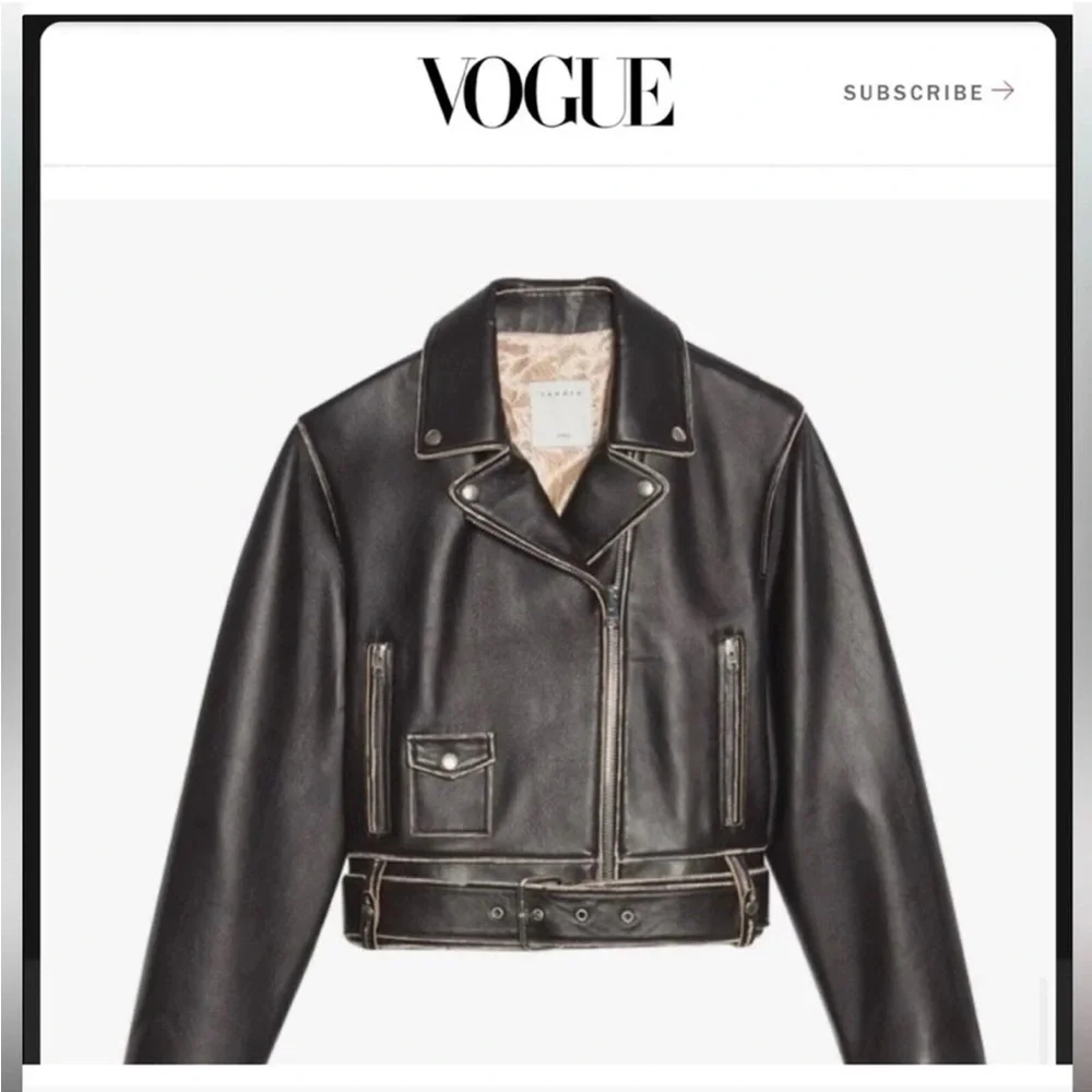 Sandro Shay Leather Moto Jacket sz 1 - Picture 3 of 5